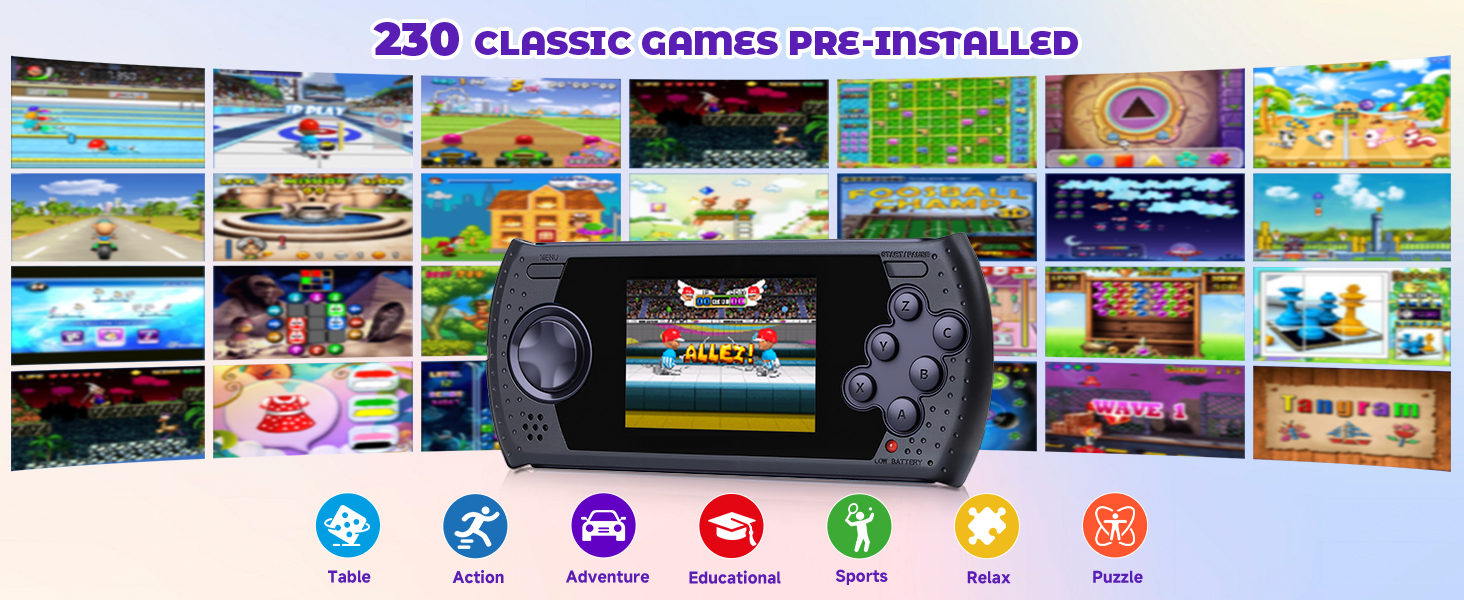 230 classic games pre-installed