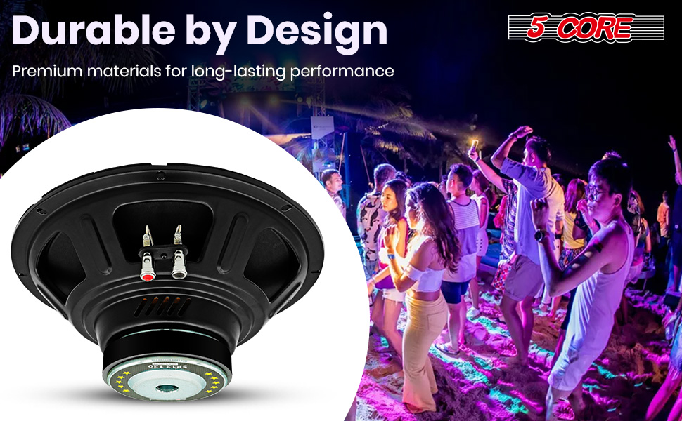 5 CORE Speaker Subwoofer 12 Inch PA DJ Subs 200W Max Pro Audio 8 Ohm 30 Oz