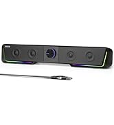 Jeecoo A40 Bluetooth Computer Speakers with Clear Sound, USB Plug &amp; Play PC Speakers with LED Lig...