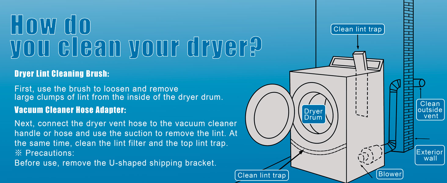 Dryer Vent Cleaner Kit With Dryer Vacuum Hose Attachment