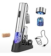 CIRCLE JOY Electric Wine Opener 7-in-1 Stainless Steel Rechargeable Electric Wine Bottle Opener G...