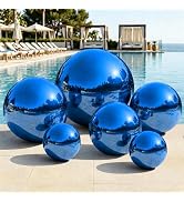 VEBESYET Blue 6PCS Inflatable Mirror Ball Set Reusable Large Event Decoration Balloon PVC Bubble ...