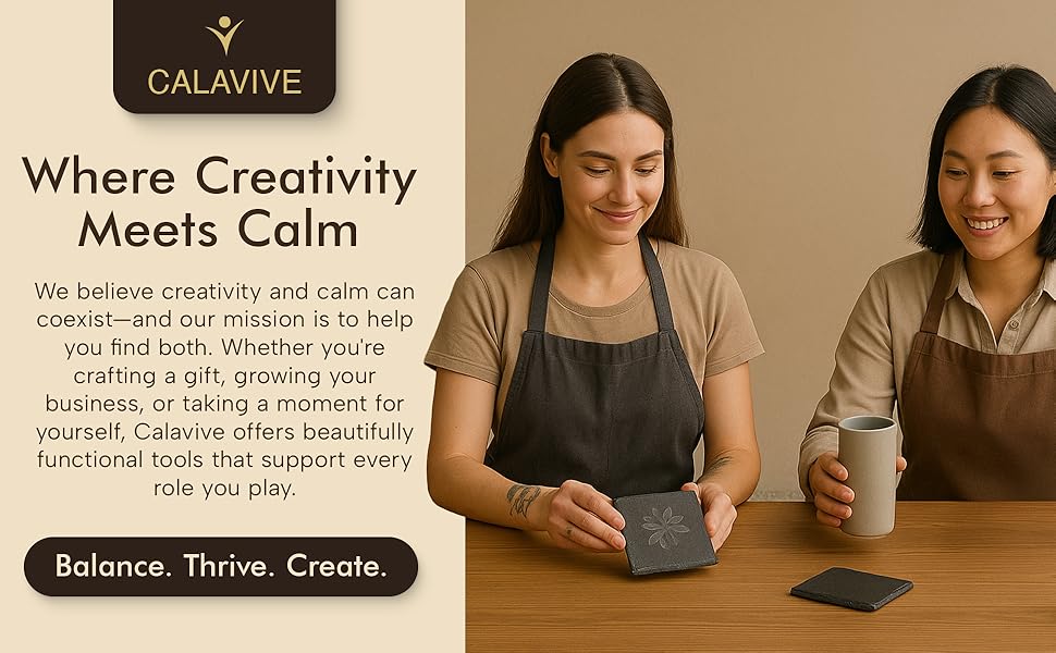 Two women with DIY stone and metal engravings done with Calavive engraving pen for artists