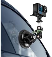 REYGEAK Aluminum Alloy Car Suction Cup Camera Mount,with Phone Holder with 1/4 Thread,Windshield ...