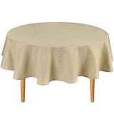 Hiasan Round Linen Tablecloth 60 Inch - Table Cloth Round Tablecloth Wrinkle and Stain Resistant ...