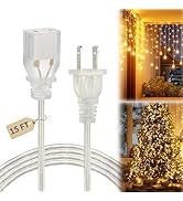 Zlierop Clear Extension Cord 15 Ft, UL-Certified Clear Extension Cord Indoor Thin, Male to Female...