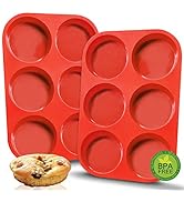 Walfos Premium Silicone Muffin Top Pan, Non-Stick Muffin Top Baking Pan, Prefect for Baking Cake,...