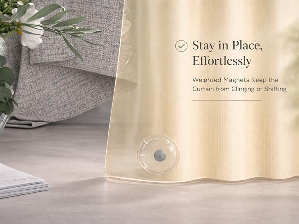 beige shower curtain liner waterproof bath liner PEVA plastic shower curtain transparent