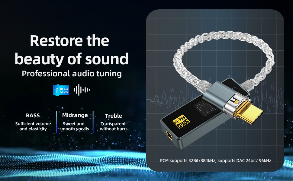 usb c to 3.5mm audio adapter hifi