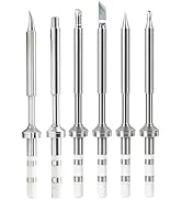6PCS TS100 Soldering Tips Kit with Threaded Insert Adapter, Compatible with TS100|TS101|/PinecilV...