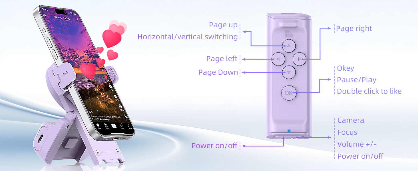 phone scroller remote,kindle app,phone remote,bluetooth page turner
