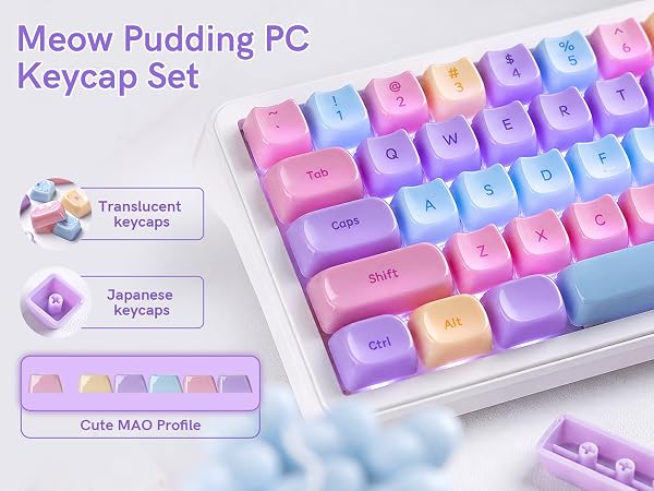 Clear keycaps Set,Translucent Keyboard keycaps,Jelly Key caps