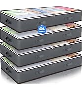 Budding Joy 90L Under Bed Storage Containers, Closet Organizers and Storage Bins, Foldable Underb...