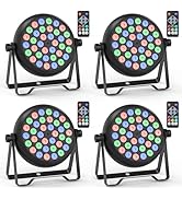 DazzlingStage 36 LED Stage Lights, Corded RGB Par Lights, 4/7 CH DMX Lights, LED Stage Lihgts wit...