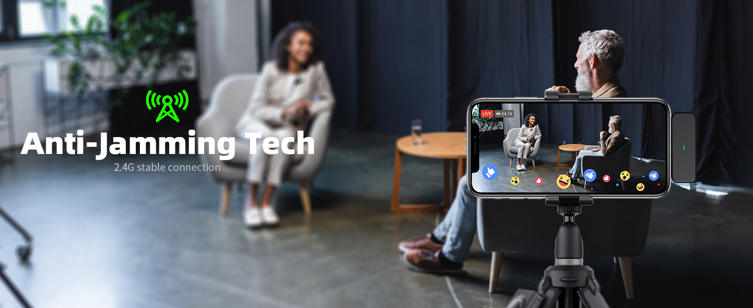 Anti-Jamming Wireless Microphone 2.4G Transmission