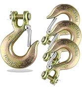 AYAYGD 4 Pack 3/8" Clevis Slip Hook with Safety Latch, Heavy Duty Safety Chain Hook for Grade 70 ...