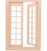 Totority 1/12 Scale Miniature Exterior Door - 28 Panel Design, 1 Piece with Hinged Frame, Plastic...