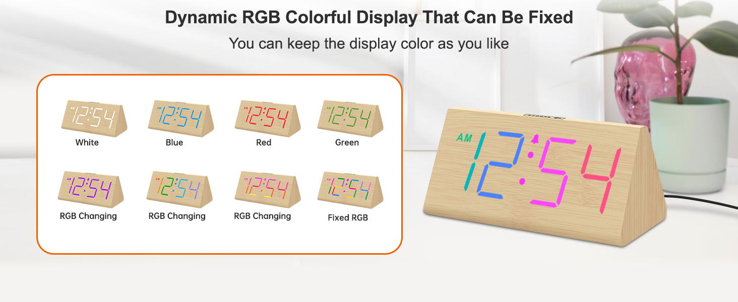 rgb digital alarm clocks for bedrooms