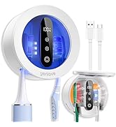 Toothbrush Holders for Bathroom, Wall-Mounted Toothbrush Holder, Smart Toothbrush Cleaner with LE...