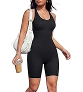 TrainingGirl Halter Neck One Piece Jumpsuits for Women Summer Workout Yoga Gym Casual Cute Sleeve...