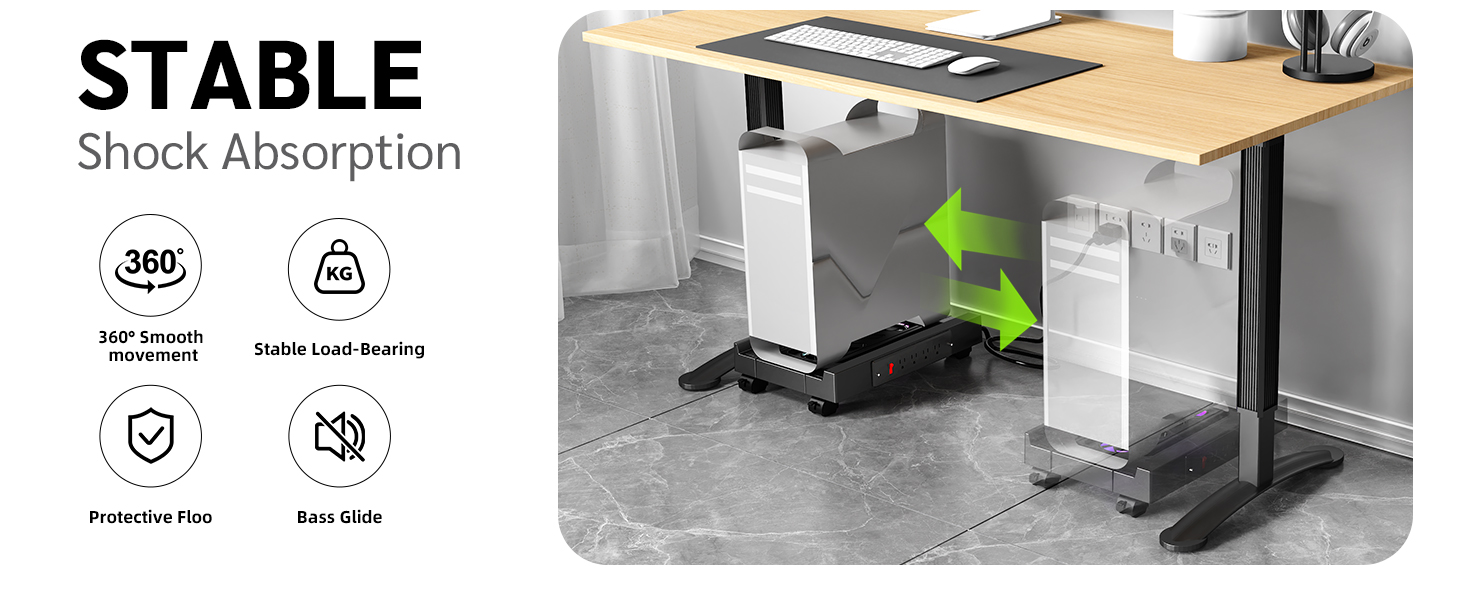 ADJUSTABLE COMPUTER TOWERSTAND WITH FAN