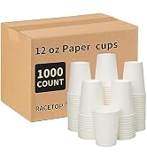 RACETOP 1000 pack 12 oz Disposable Coffee Cups, Hot Paper Cups Ideal for Party, Home, Office
