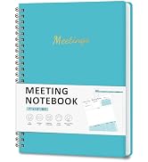 Meeting Notebook for Work Organization, Work Planner Notebook with Action Items, Project Agenda P...