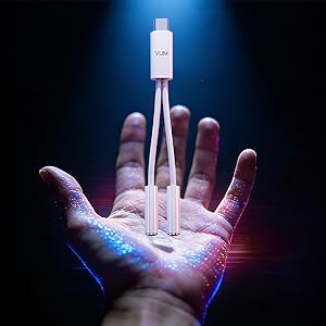 Male to Female USBC to 2 Aux, 1-In 2-Out High-End Stereo Y-Splitter