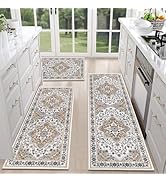 Farmhouse Kitchen Rugs Sets of 3 Non Slip Washable Kitchen Rugs and Mats Boho Kitchen Mats f...