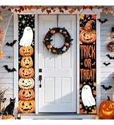 Halloween Door Banners Outdoor Halloween Decorations Pumpkin Porch Decor | Ghost &amp; Trick or Treat...