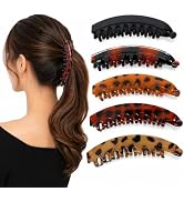 Bphne 5 Pack Banana Hair Clips for Women Girls – Matte Fish Shaped Hairpin, 5.12 Inch No Crease P...