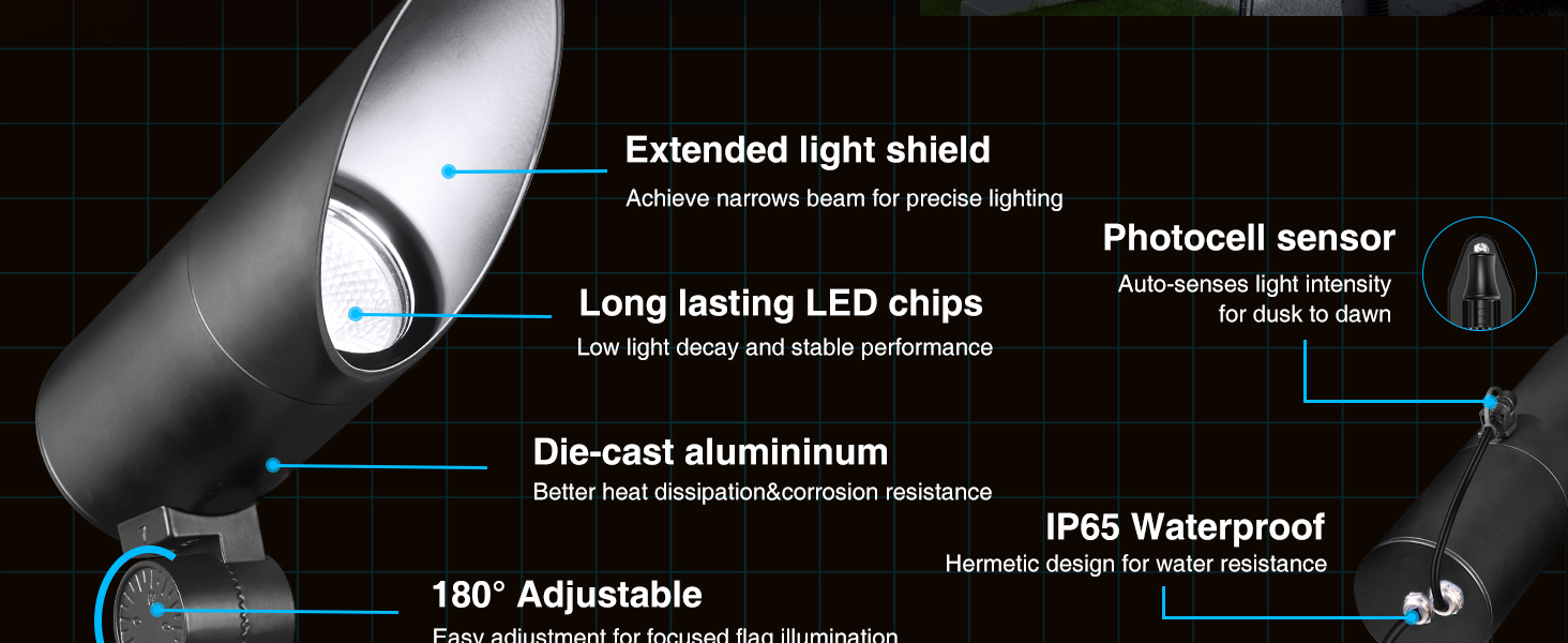 flag pole spotlights