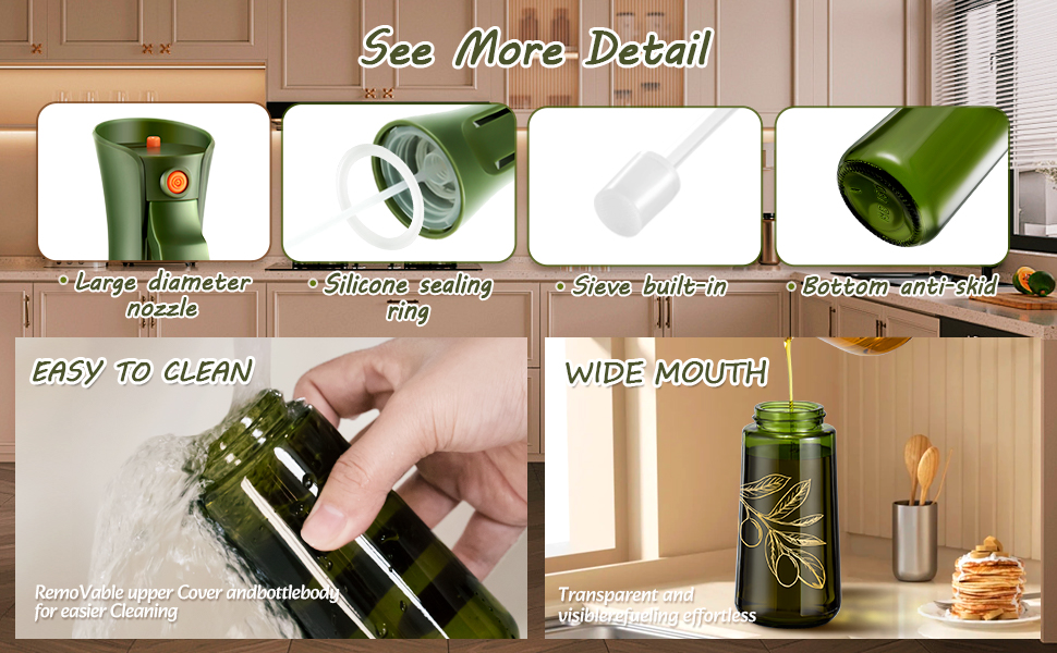 Olive oil sprayer and pourer, olive oil sprayer for cooking, spray bottle for oil,