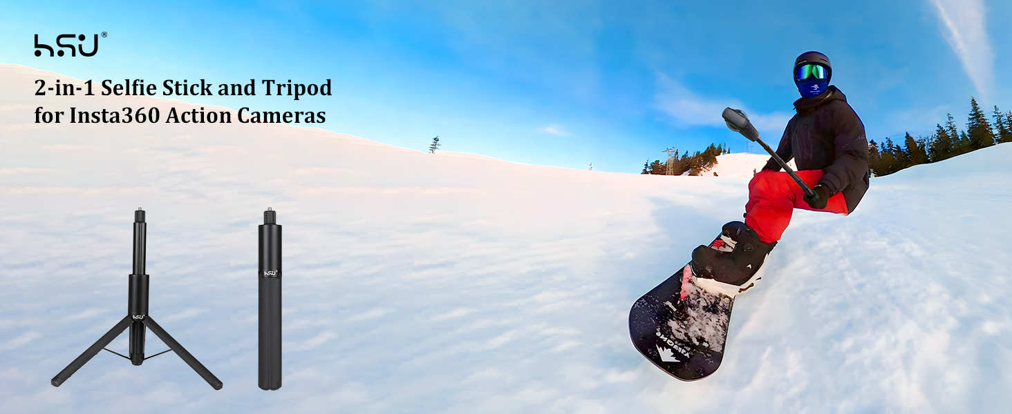 Invisible Selfie Stick + Tripod for Insta360