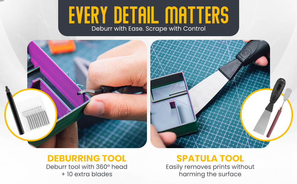 Deburring tool and Spatula
