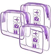Lermende 3pcs Clear Bags for Travel,TSA Approved Toiletry Bag for Women,Travel Bags for Toiletrie...