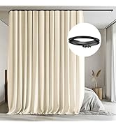 MaKefeile Room Divider Curtain with Flexible Ceiling Track Suit,Total Blackout Ceiling Curtains a...