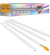 56.7in Cable Hider Cord Hider, Wire Covers for 1 Cord on Wall, Premium Cord Covers for Wires on W...