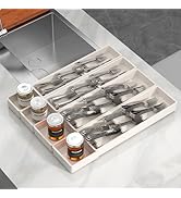 MODRACKLY Silverware Drawer Organizer with Expandable Panel &amp; Removable Dividers – Fits 15.67" to...