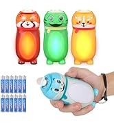 Hilngav 4 Pack Small Mini LED Flashlight for Kids - Cute Animal Flashlight - 2 in 1 Lantern Flash...