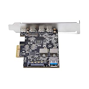 5-Port USB PCIe Card, USB 3.2 10Gbps, PCI Express Card with 4x USB-C Ports, 