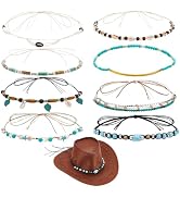 PH PandaHall 8pcs Colorful Stone Beaded Hat Band 8 Styles Handmade Replaceable Decorative Bands f...