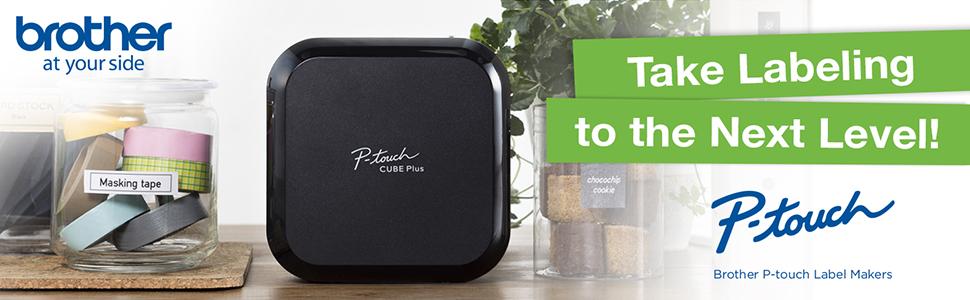 label; maker; printer; machine; p-touch; cube; bluetooth; smartphone; pc; pt-p710bt; black; color