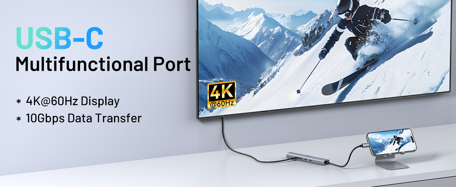 10Gbps USB C Hub with 4K@60Hz Video Display