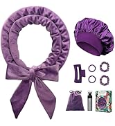 Gwabee No Heat Overnight Curls Headband to Sleep In, 70" Soft Ribbon Curl Wrap for Long Hair - 9 ...