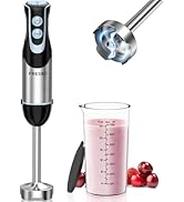 FRESKO Immersion Handheld Blender 500W with 700ml Beaker, 12-Speed &amp; Turbo Mode Hand Blender Stic...