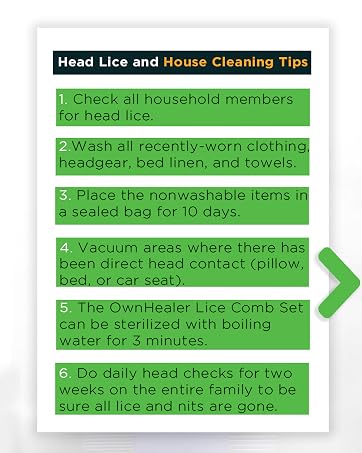OWNHEALER metal Lice Comb treatment of Lice Eggs, Nits and Dandruff Peine para piojos y liendres.