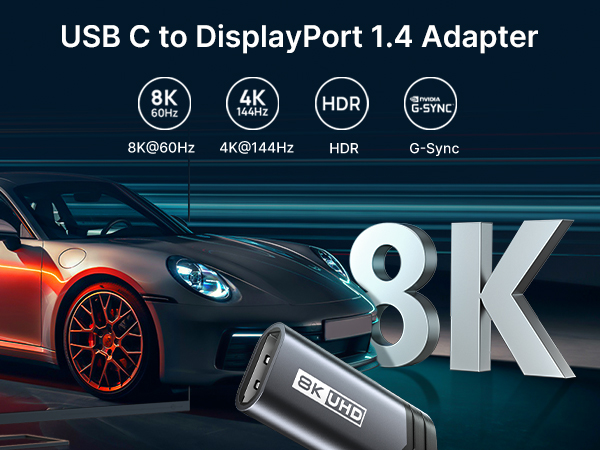 USB C to DisplayPort 1.4 Adapter