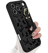 Jefonha Compatible with Phone 17 Pro Max Case with Finger Hand Strap for Girls Women, Cute Bow Ch...