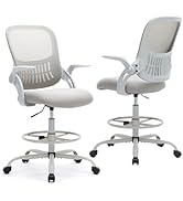 Sweetcrispy Tall Drafting Office Desk Chair - Ergonomic High Stool Computer Chair with Adjustable...
